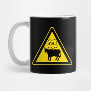 Cow Methane Warning Sign Mug
